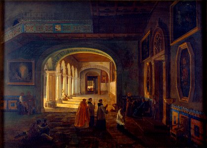 Eugenio Landesio - The Antesacristy of the Franciscan Convent - Google Art Project