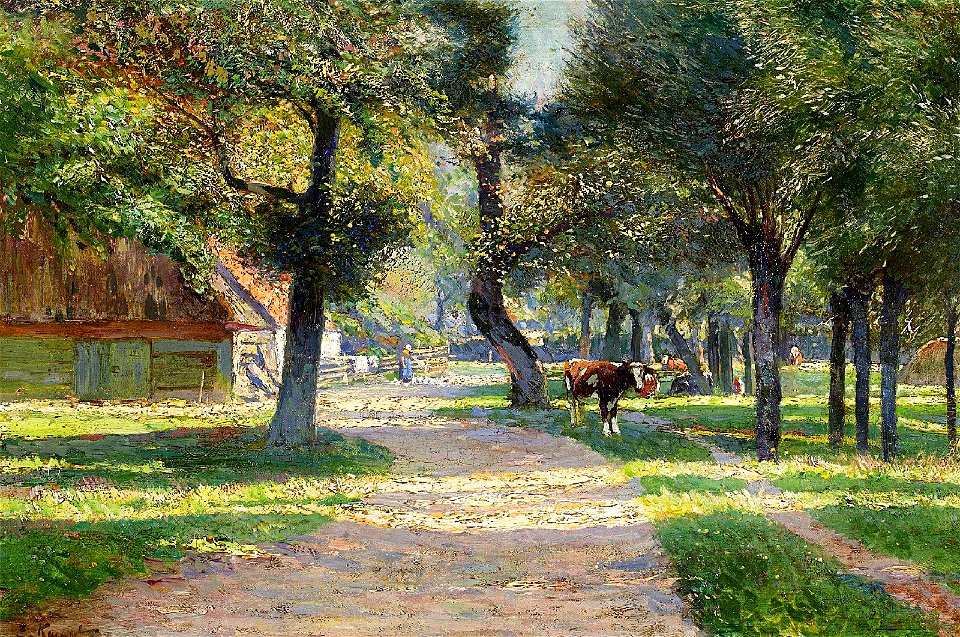 Eugen Kampf Sommerliche Dorflandschaft