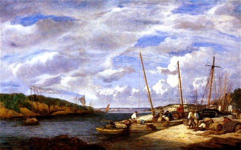 Eugène Boudin - Bateaux de pêche à Douarnenez