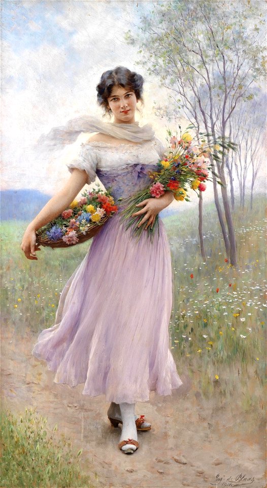 Eugen von Blaas - Flower girl