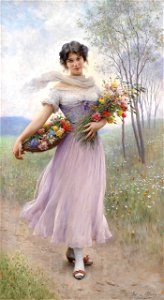 Eugen von Blaas - Flower girl