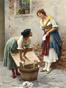 Eugen von Blaas - Sharing the News 1904