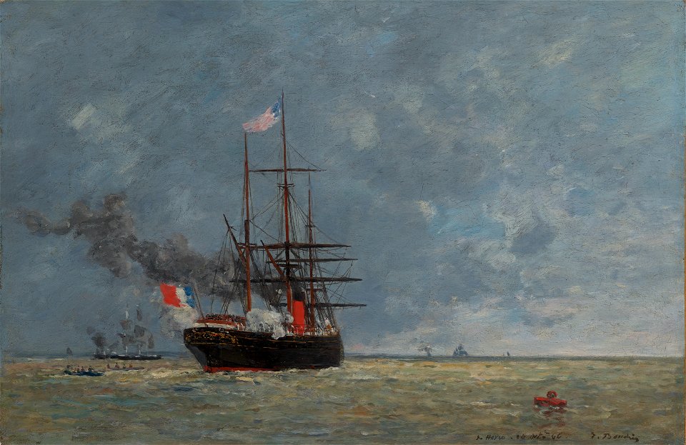 Eugene boudin le havre navires en pleine mer 113801)