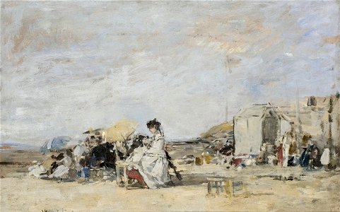 Eugène Boudin - Lady in White on the Beach at Trouville - Google Art Project