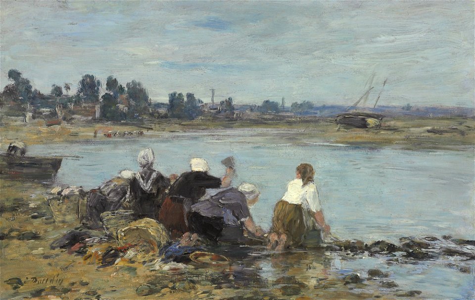 Eugène Boudin - Laveuses au bord de la Touques (II)