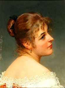 Eugene de Blaas - A beautiful Venetian woman