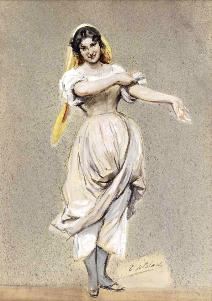 Eugen von Blaas Junge venezianische Wäscherin Vorzeichnung c1899