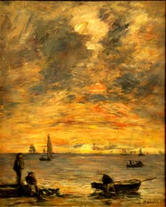 Eugène Boudin - Marine, soleil couchant