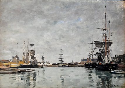 Eugène Boudin (1824-1898) Bassin de Deauville ciel gris - La Boverie Luik 23-08-2018