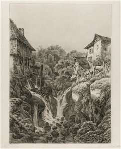 Eugene Bléry (French, 1805-1886) - The Mill and Waterfall of Grésy near Aix-les-Bains - 2009.491 - Cleveland Museum of Art