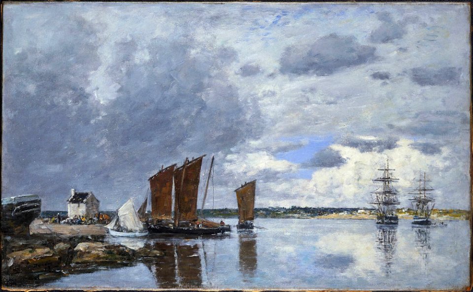 Eugène Boudin - Fishing Boats at Kerhor - y1986-71 - Princeton University Art Museum