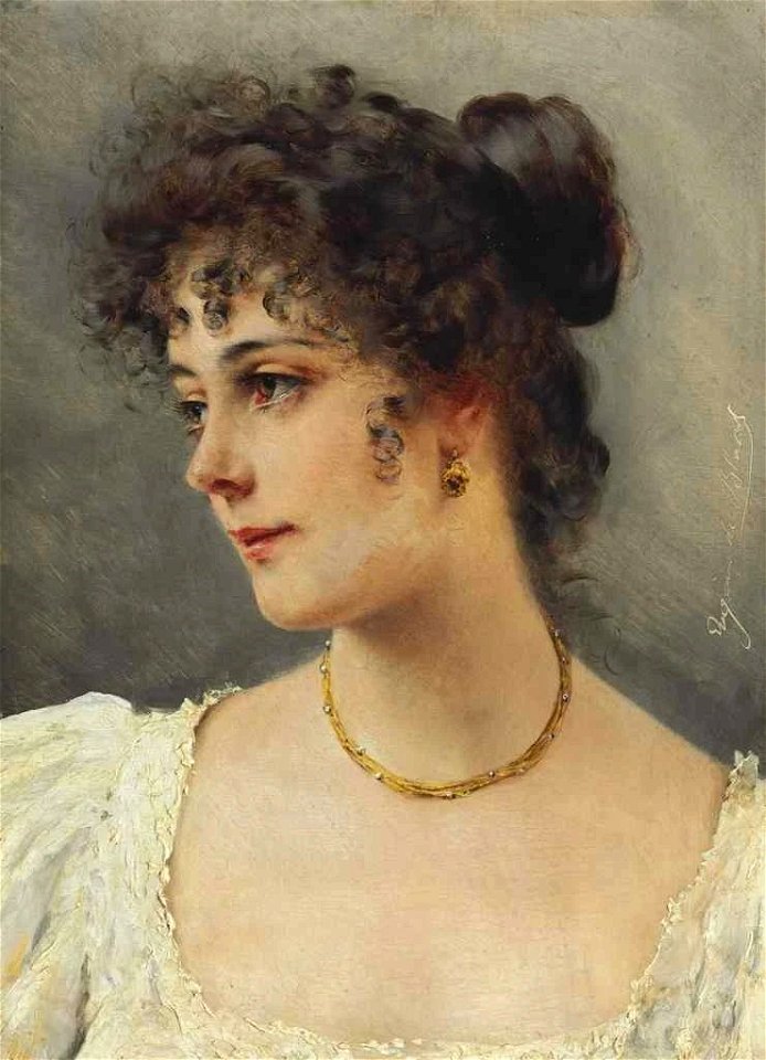 Eugene de Blaas - A Young Beauty