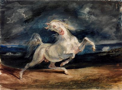 Eugene Delacroix - Horse Frightened by Lightning - Google Art Project