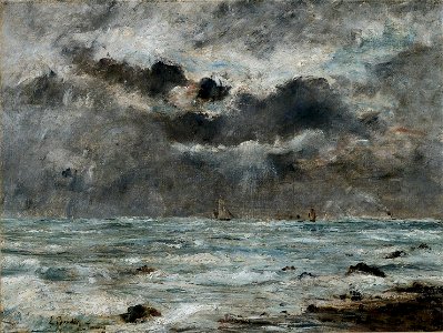 Eugène Boudin - La côte à Trouville