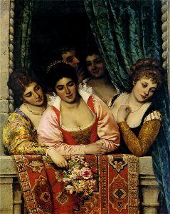 Eugene de Blaas - Ladies on a Balcony (1875)