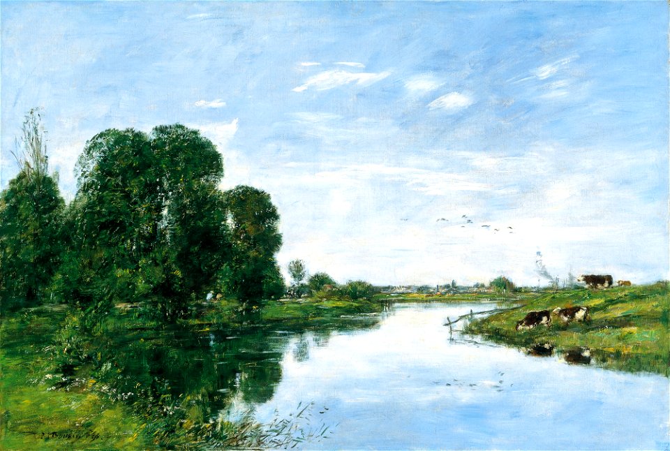 Eugène Boudin - La Touques à Saint-Arnoult