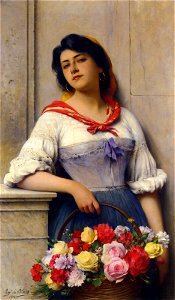 Eugene de Blaas - The Flower Girl (1911)