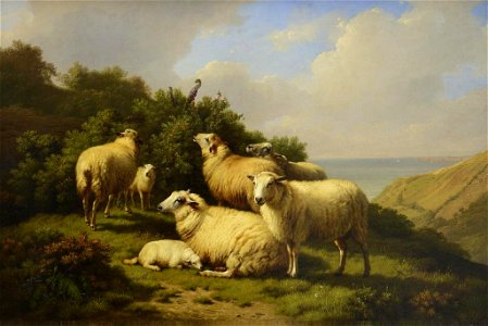Eugene Verboeckhoven - Landscape with Sheep - 1933-1-1 - Auckland Art Gallery. Free illustration for personal and commercial use.