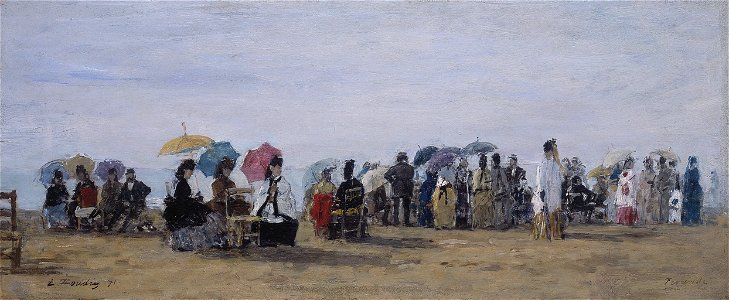 Eugène Boudin - Scène de plage à Trouville, 1871