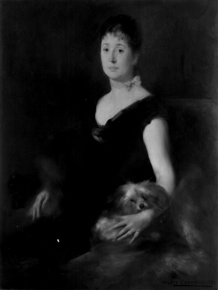 Eugène Carrière - Portrait of a Lady with a Dog - 1933.1115 - Art Institute of Chicago
