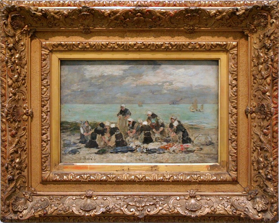Eugène Boudin - Wasvrouwen in Etretat (Normandië)
