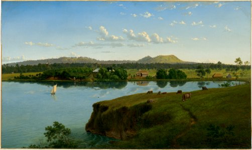Eugene VON GUÉRard - Purrumbete from across the lake - Google Art Project