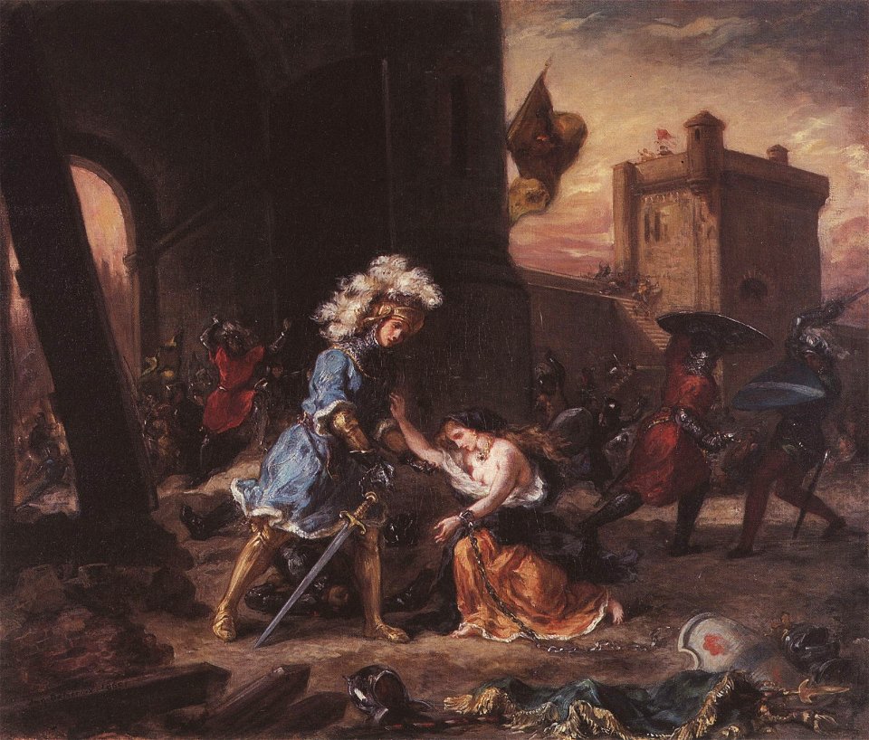 Eugène Delacroix - 1860 - Amadis Delivers Princess Olga from Galpans Castle