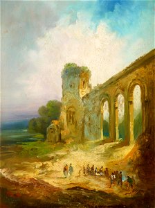 Eugenio Lucas Velázquez Paisaje con acueducto
