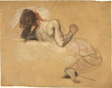 Eugène Delacroix - Crouching Woman