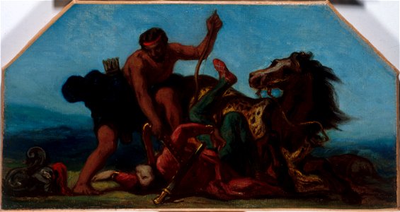 Eugène Delacroix - Esquisse pour le salon de la Paix à l'Hôtel de Ville de Paris , Hercule vainqueur d'Hippolyte, reine des Amazones - PPP906 - Musée des Beaux-Arts de la ville de Paris