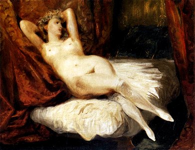 Eugène Delacroix - Female Nude Reclining on a Divan - WGA6166