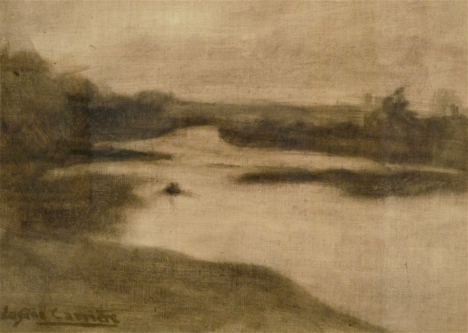 Eugène Carrière-Paysage avec large rivière
