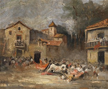 Eugenio Lucas Velazquez (attr) Ein Stierkampf 1868