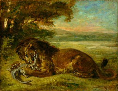 Eugène Delacroix - Lion et Alligator