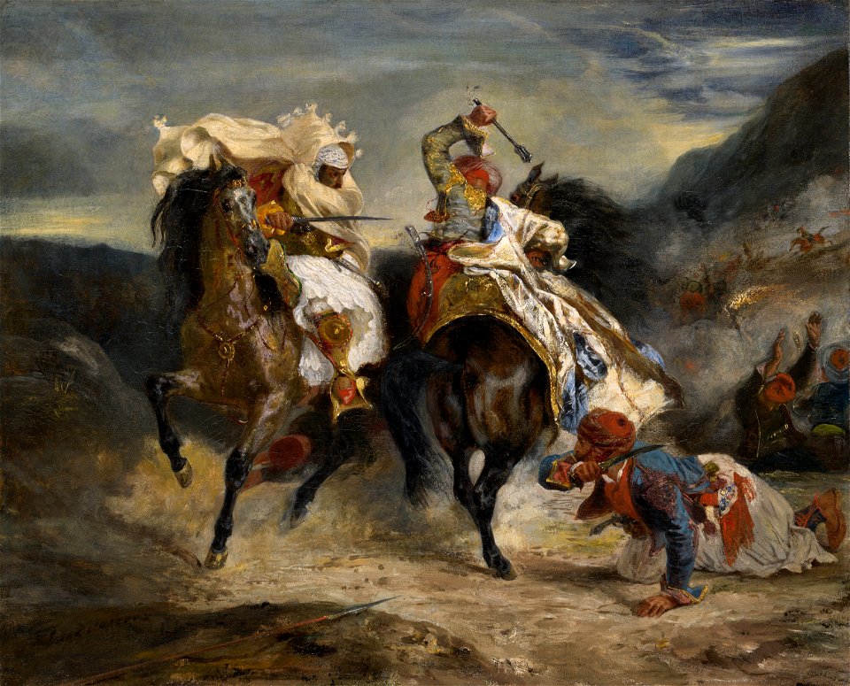 Eugène Delacroix - Combat du Giaour et Hassan (1826)