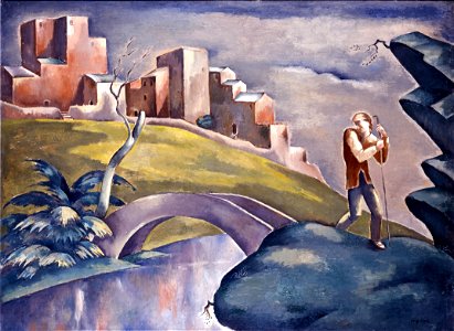 Eugeniusz Zak - Krajobraz z figurą ludzką , Pejzaż z wędrowcem - Google Art Project