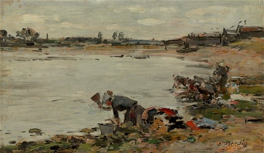 Eugène Boudin - Laveuses au bord de la Touques