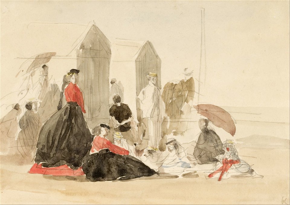 Eugène Boudin - Crinolines and Cabins - Google Art Project