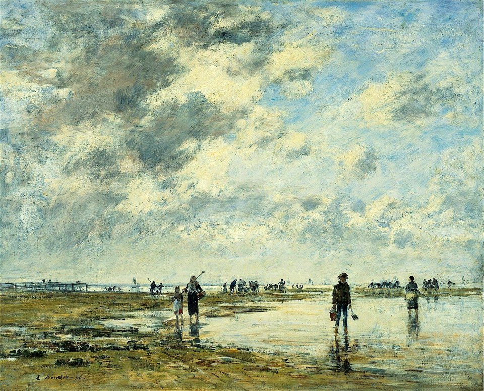 Eugène Boudin - Marée basse, Berck (1886)