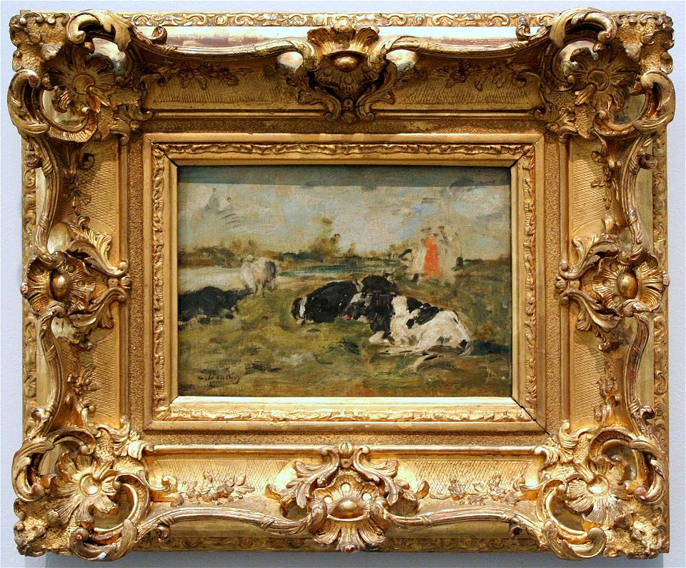 Eugène Boudin - Koeien in een weide