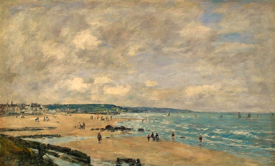 Eugène Boudin - La plage de Tourgeville (1893)