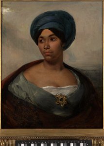 Eugène Delacroix - Portrait of a Woman in a Blue Turban - 2005.34.McD - Dallas Museum of Art. Free illustration for personal and commercial use.