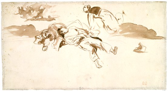 Eugène Delacroix, Study of Bodies Liberty Leading the People, 1830