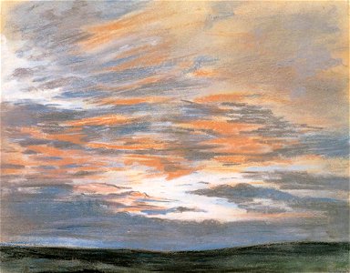 Eugène Delacroix - Study of the Sky at Sunset - WGA06251