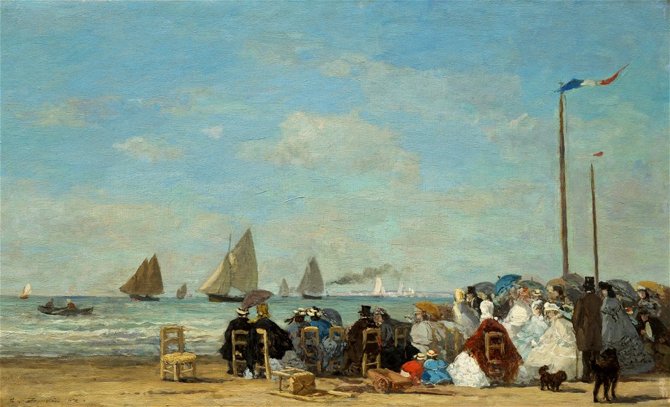 Eugène Boudin - Scène de plage à Trouville