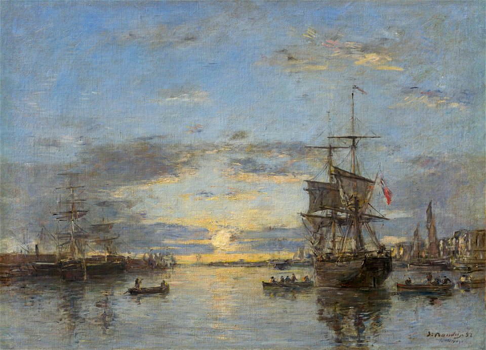 Eugène Boudin. Le Havre. Der Außenhafen bei Sonnenuntergang