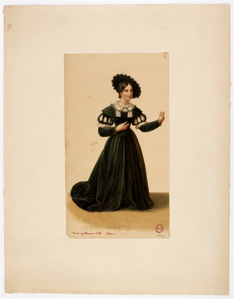 Eugène Du Faget - Costume designs for Guillaume Tell - 2. Laure Cinti-Damoreau as Mathilde - Original