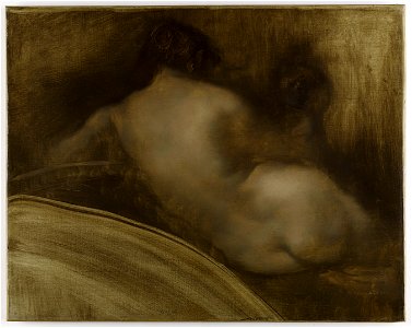Eugène Carrière - Esquisse pour le salon des Sciences de l'Hôtel de Ville de Paris , femme nue de dos, figure d'écoinçon - PPP384 - Musée des Beaux-Arts de la ville de Paris