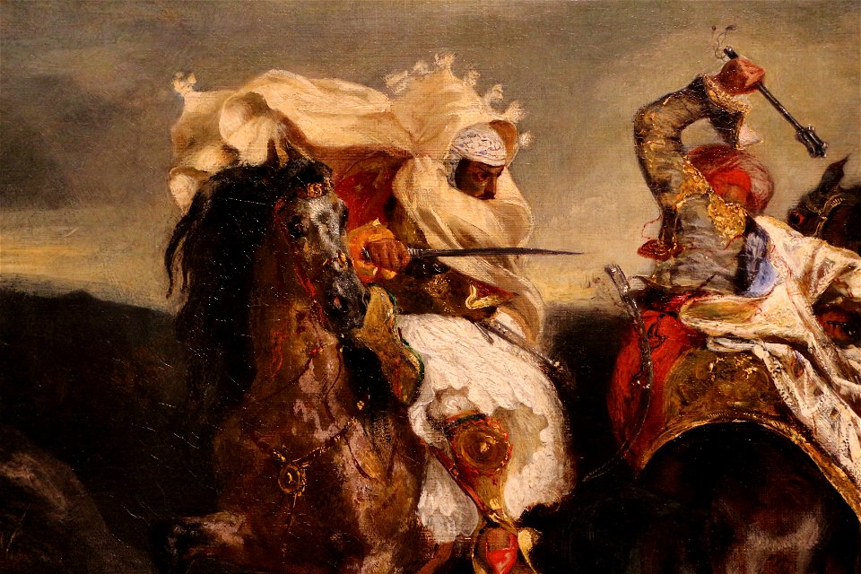 Eugène delacroix, il combattimento di giaour e hassan, 1826, 02 cavallo