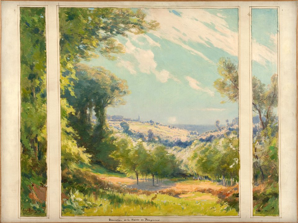 Eugène Bourgeois - Esquisse pour l'escalier d'honneur de la mairie de Bagneux , Paysage - PPP3907 - Musée des Beaux-Arts de la ville de Paris